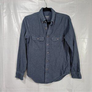 Abercrombie & Fitch Button Down Flannel Shirt Jacket XS Blue Shacket Outdoor